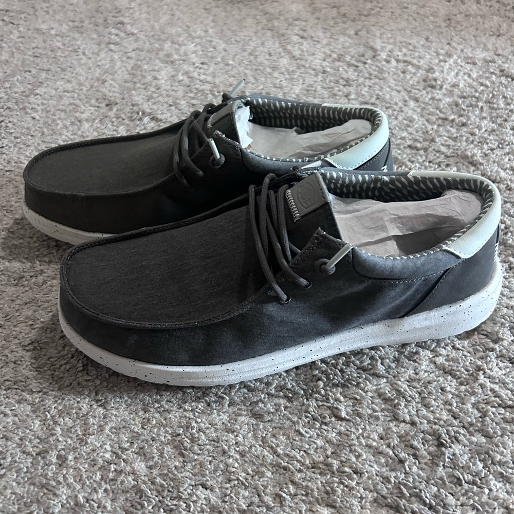 Hey Dude Charcoal and Light Gray Slip-Ons